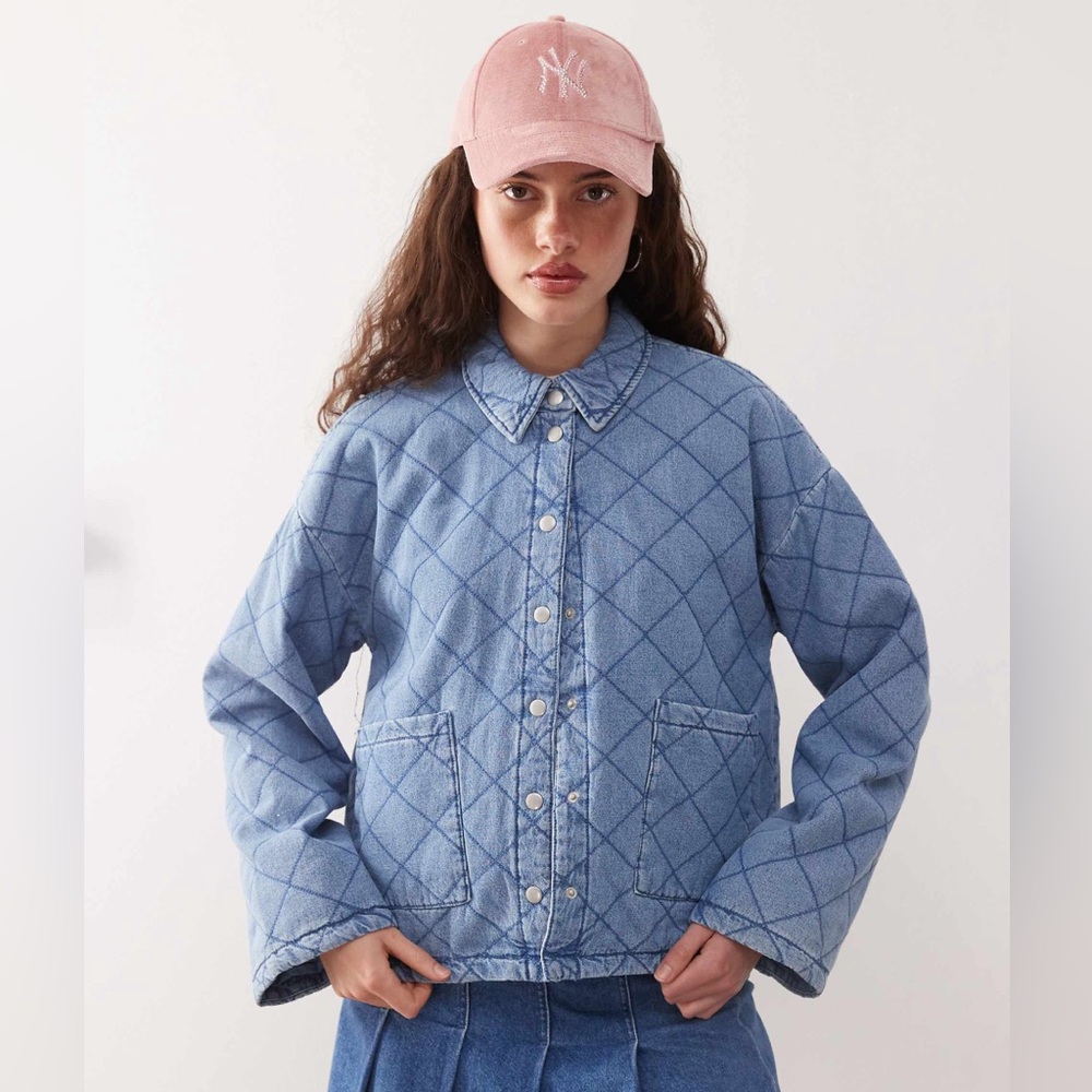Noisy May Quilted Jean Jacket - size M